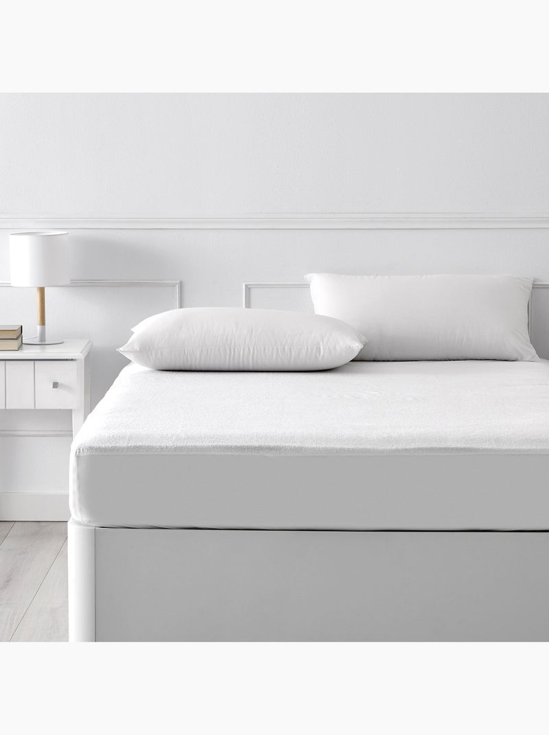 Protège-matelas en tissu éponge Aloe vera Blanc - Kiabi
