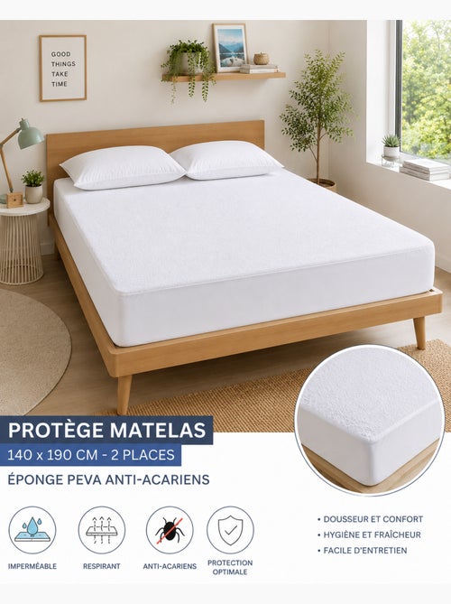 Protège-Matelas Éponge PEVA Imperméable Anti-Acariens - Kiabi