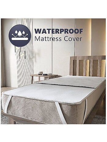 Protège-matelas imperméable - alèse amovible à clips, hypoallergénique - the white stone