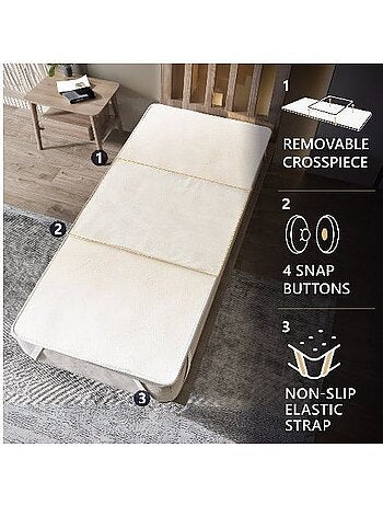 Protège-matelas imperméable - alèse amovible à clips, hypoallergénique - the white stone