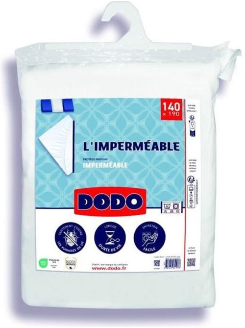 Protège matelas imperméable - dodo - 140 x 190 cm - coton & polyester - anti punaise de lit - Kiabi