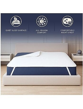 Protège-matelas imperméable - respirant, hypoallergénique, élastiques - the white stone