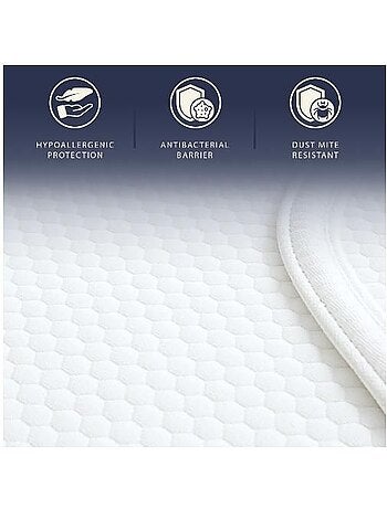 Protège-matelas imperméable - respirant, hypoallergénique, élastiques - the white stone