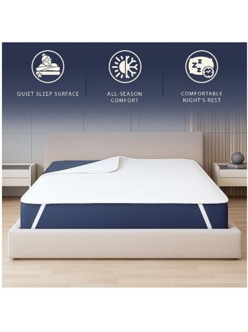 Protège-matelas imperméable - Respirant, hypoallergénique, élastiques - The White Stone Blanc - Kiabi