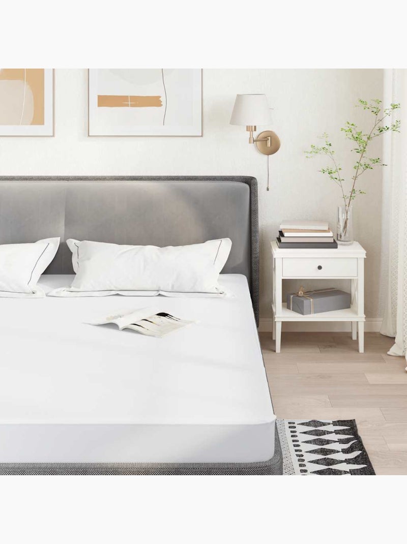 Protège-matelas imperméable à jupe élastique - vidaxl Blanc - Kiabi