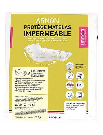 Protège matelas imperméable ARNON lit articulé TPR Bonnet de 40 cm