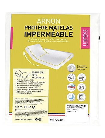 Protège matelas imperméable ARNON lit articulé TR Bonnet de 40 cm