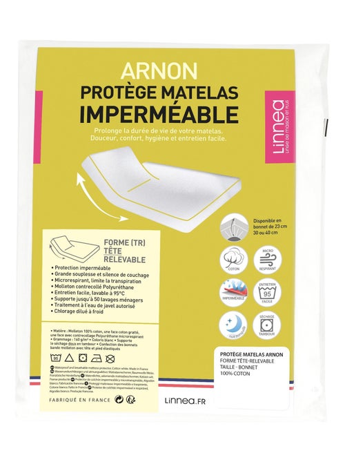 Protège matelas imperméable ARNON lit articulé TR Bonnet de 40 cm - Kiabi