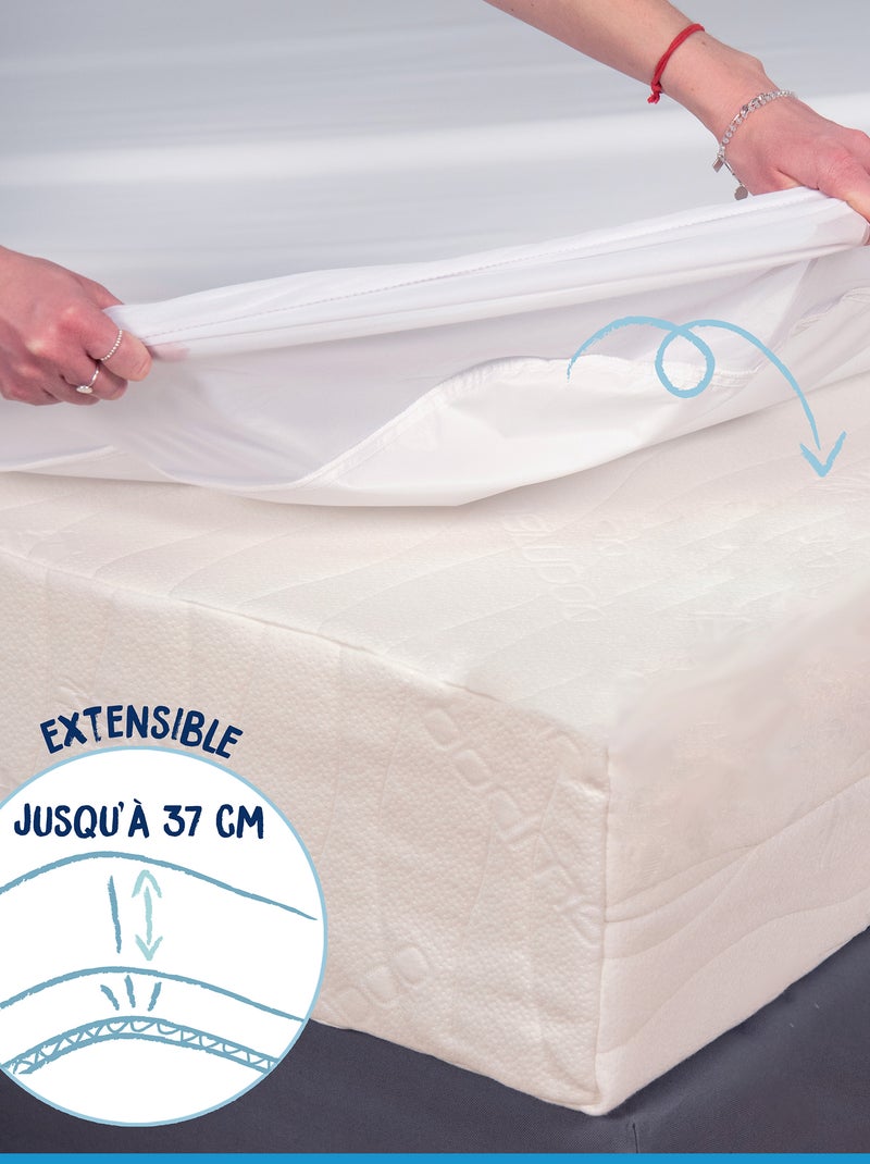 Protège matelas imperméable en éponge blanc - Kiabi