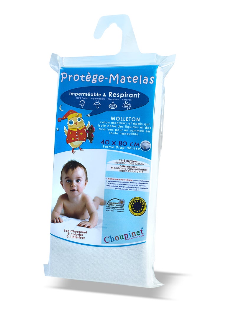 Protège-matelas Lit Bébé Imperméable - Respirant & Silencieux - Linge des Familles Blanc - Kiabi