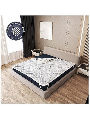 Protège-matelas matelassé - Hypoallergénique et respirant, gamme Carbon - The White Stone