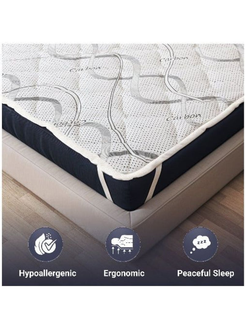Protège-matelas matelassé - Hypoallergénique et respirant, gamme Carbon - The White Stone Blanc - Kiabi