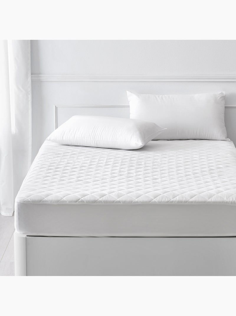 Protège-Matelas Matelassé Aloe Vera – 5 Faces, Respirant et Ajustable Blanc - Kiabi