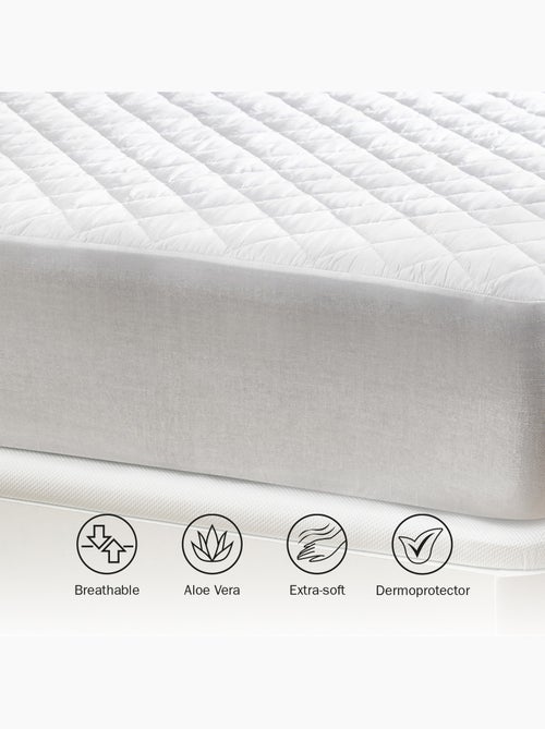 Protège-Matelas Matelassé Aloe Vera – 5 Faces, Respirant et Ajustable - Kiabi