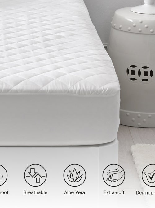Protège-matelas Matelassé Aloe Vera , Imperméable et Respirant, Hauteur 32 cm - Kiabi