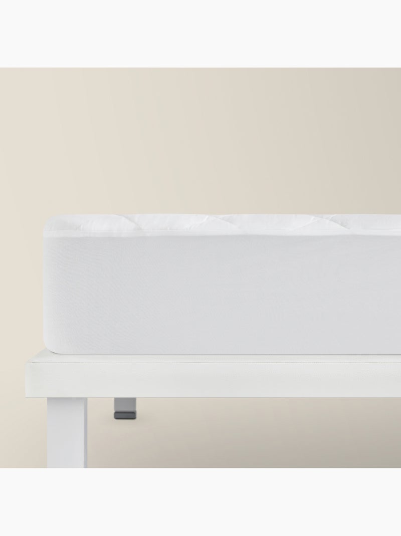 Protège-matelas Matelassé avec Bonnet Élastique 32 cm Blanc - Kiabi