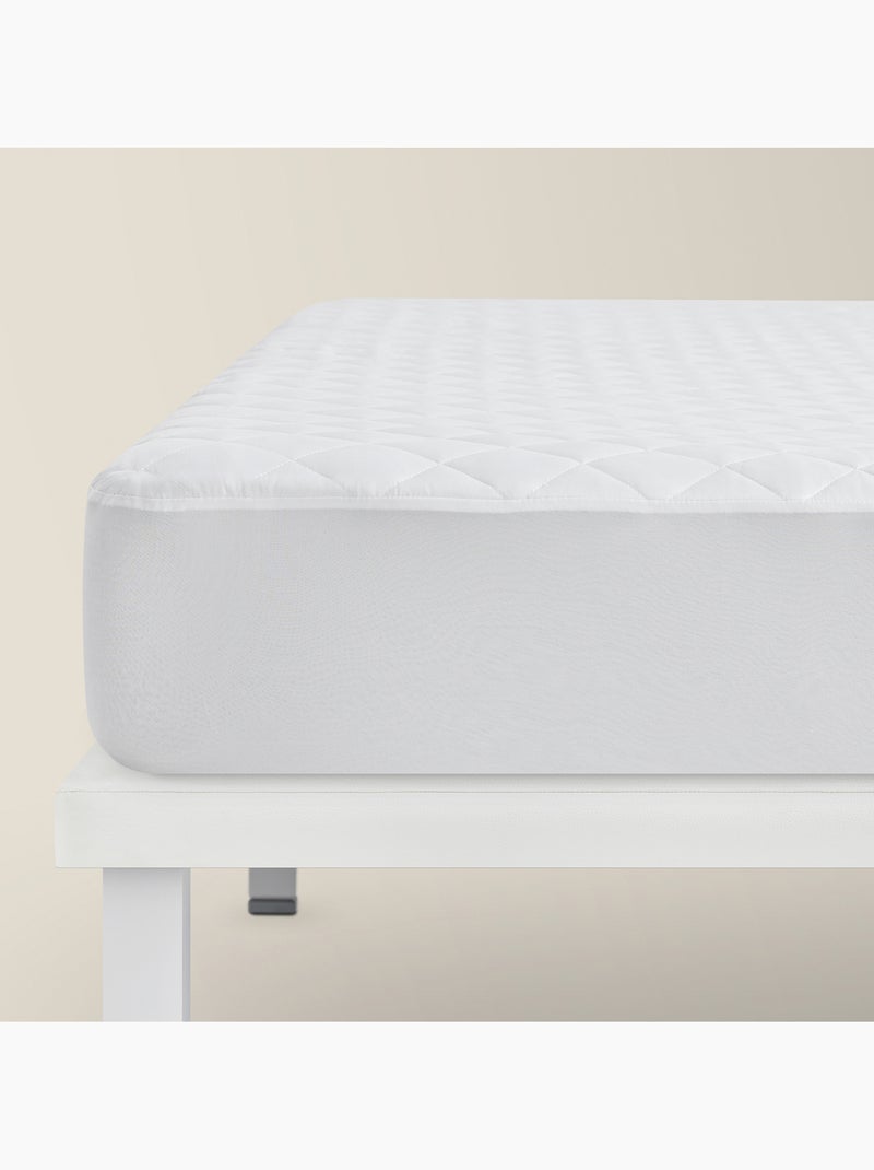 Protège-matelas Matelassé en Microfibre - Anti-acariens et Respirant (jusqu'à 32 cm) Blanc - Kiabi