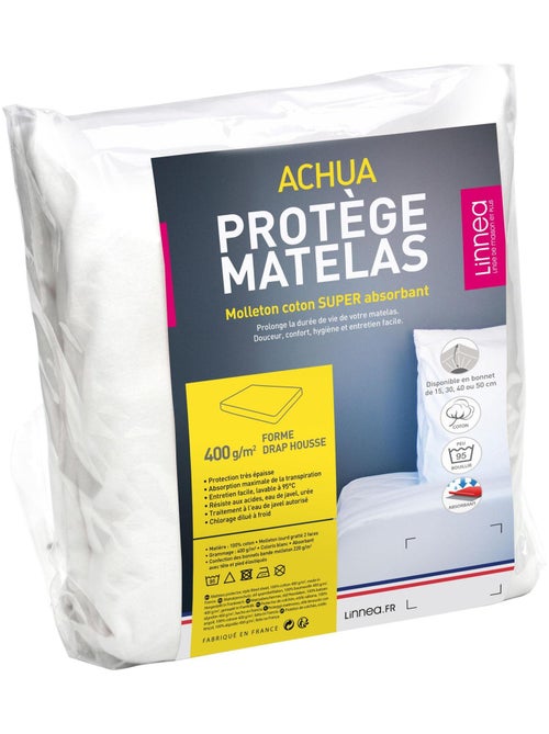 Protège matelas molleton ACHUA Bonnet de 15 cm Drap housse - Kiabi