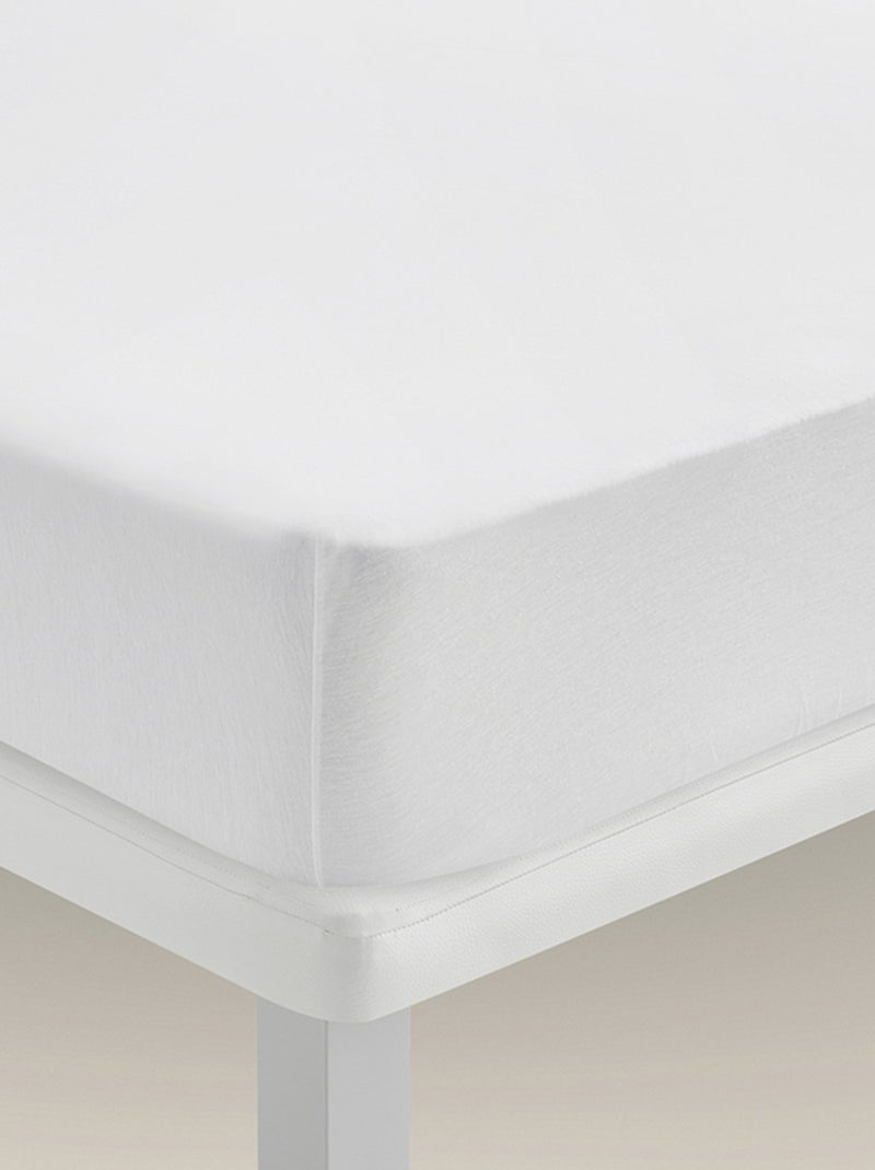 Protège-matelas tricoté respirant anti-acariens Blanc - Kiabi
