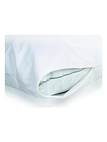 Protège-oreiller 100% Coton Molleton Blanc Épais et ultra doux format carré Lavable