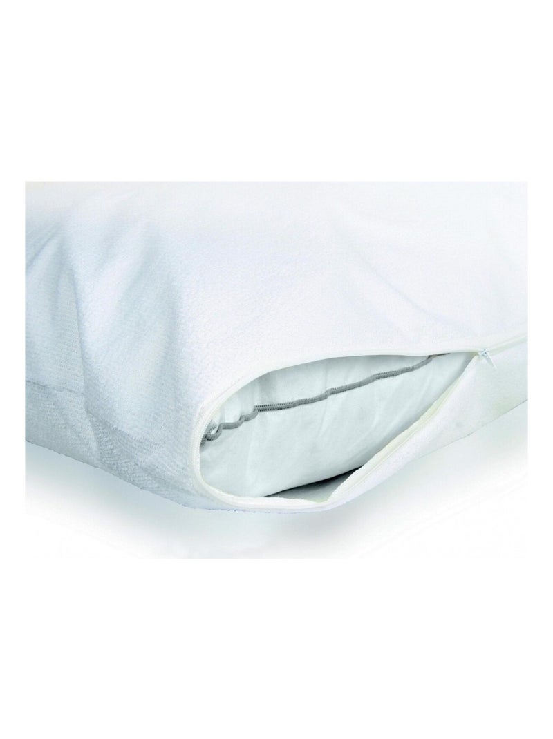Protège-oreiller 100% Coton Molleton Blanc Épais et ultra doux  format rectangulaire Lavable Blanc - Kiabi