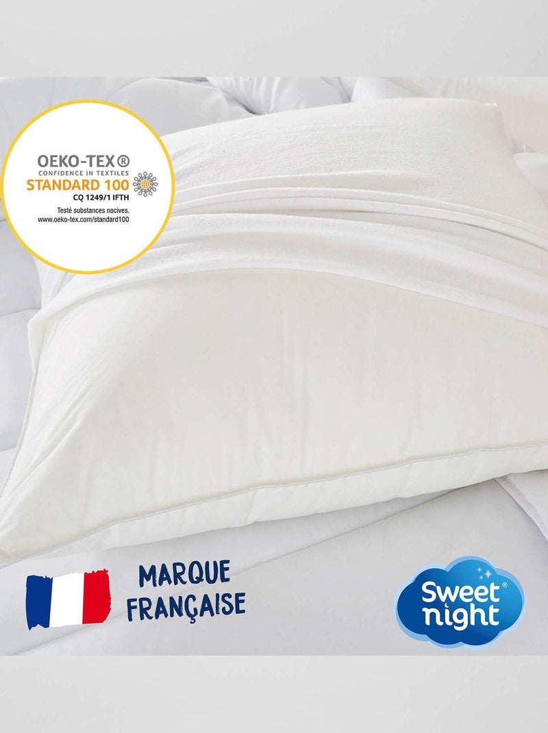 Protège oreiller en coton Imperméable et Anti Acariens blanc - Kiabi