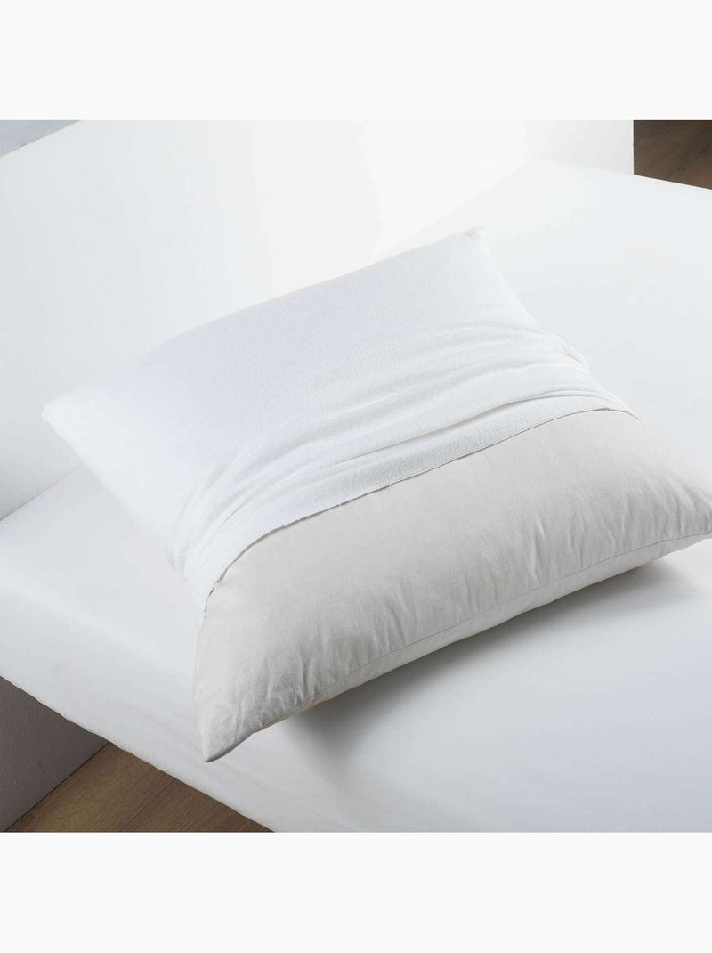 Protège oreiller en molleton 100% coton Blanc - Kiabi