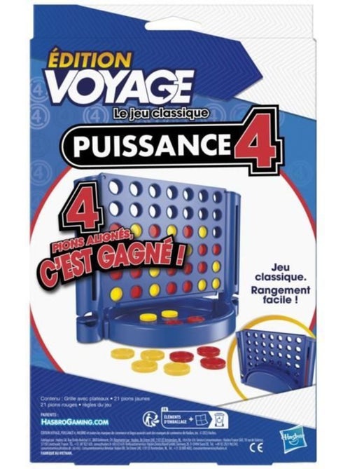 Puissance 4 voyage, jeu de société de voyage pour 2 joueurs, jeu de voyage, dès 6 ans, hasbro gaming - Kiabi Puissance 4 voyage, jeu de société de voyage pour 2 joueurs, jeu de voyage, dès 6 ans, hasbro gaming - Kiabi