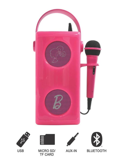 Puissante enceinte Bluetooth lumineuse Barbie avec micro - Kiabi