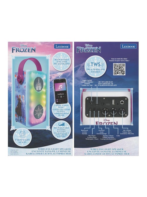 Puissante enceinte Bluetooth  lumineuse La Reine des Neiges avec micro - Kiabi