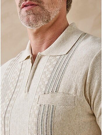 Pul polo jacquard zippé homme - DAXON