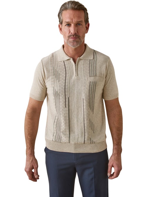 Pul polo jacquard zippé homme - DAXON - Kiabi