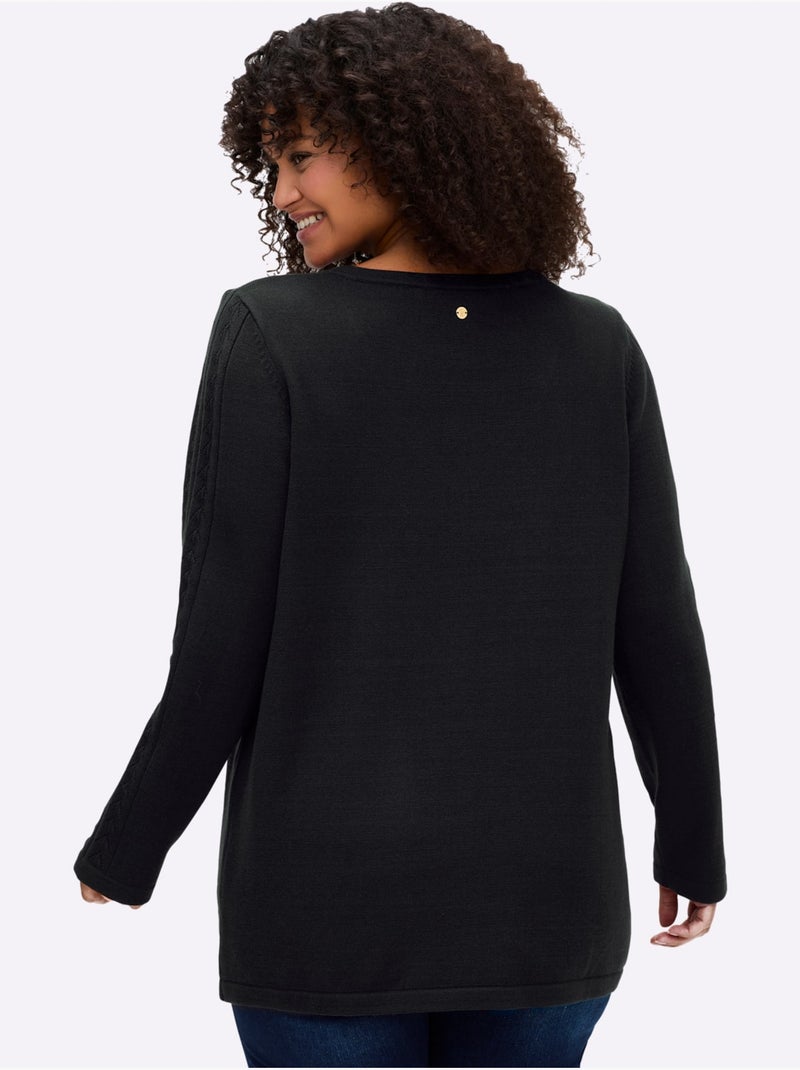 Pull - taille standard - sheego Noir - Kiabi