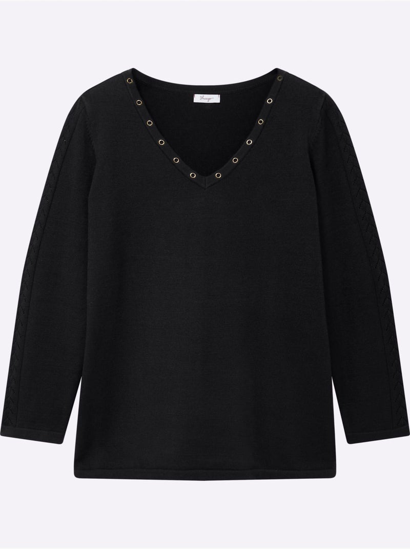 Pull - taille standard - sheego Noir - Kiabi