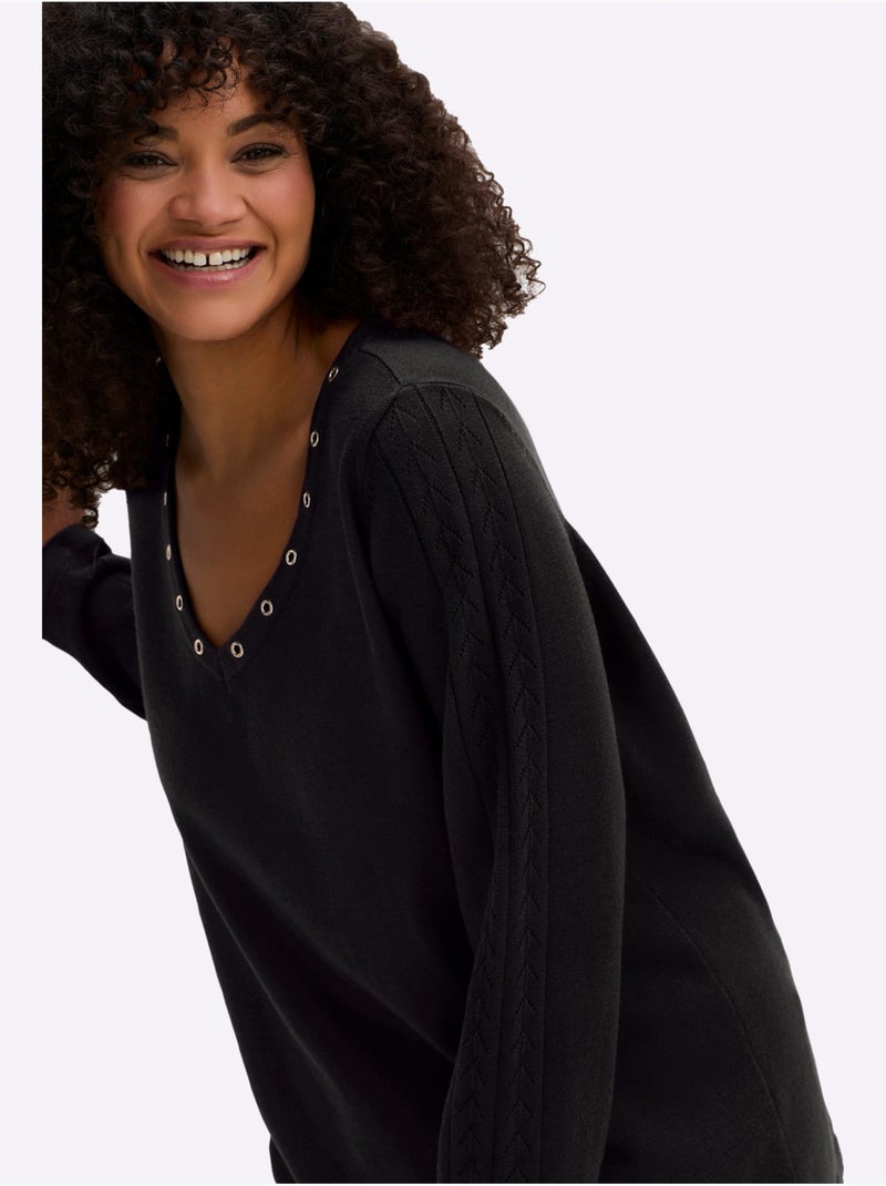 Pull - taille standard - sheego Noir - Kiabi