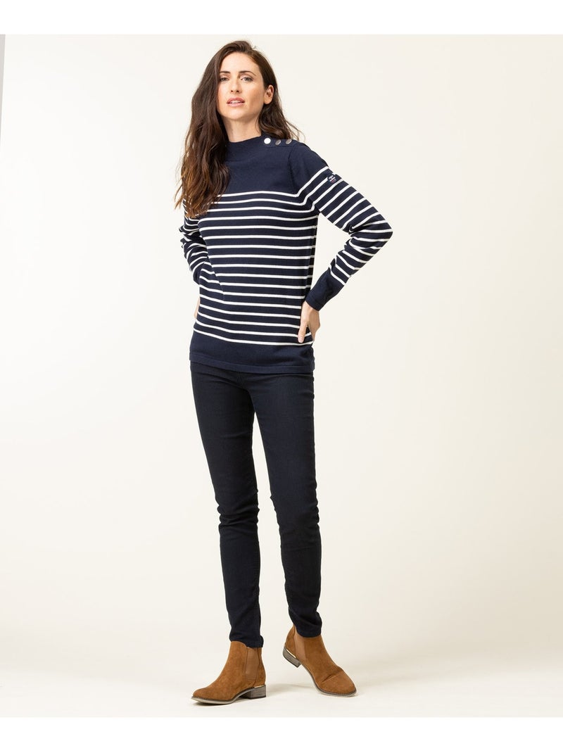 Pull - Terre de Marins Blanc Bleu - Kiabi