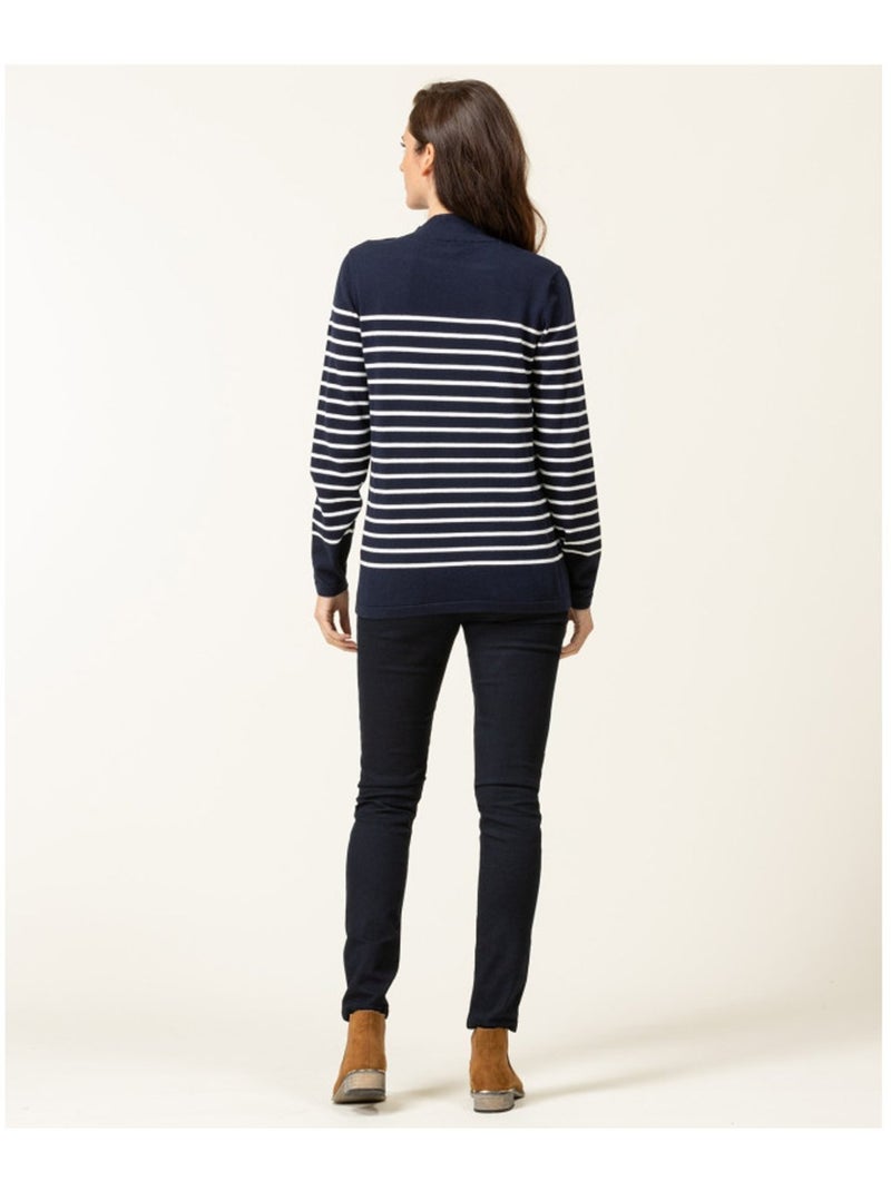 Pull - Terre de Marins Blanc Bleu - Kiabi