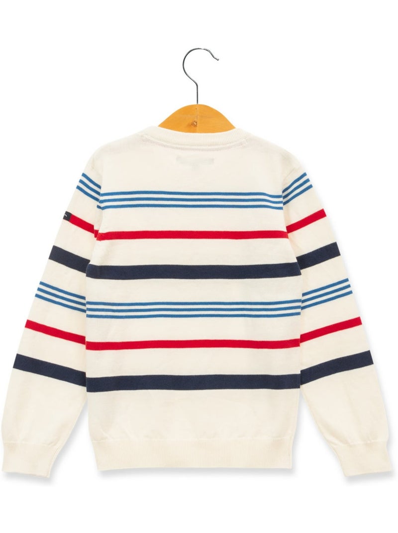 Pull - Terre de Marins Blanc Multicolore - Kiabi