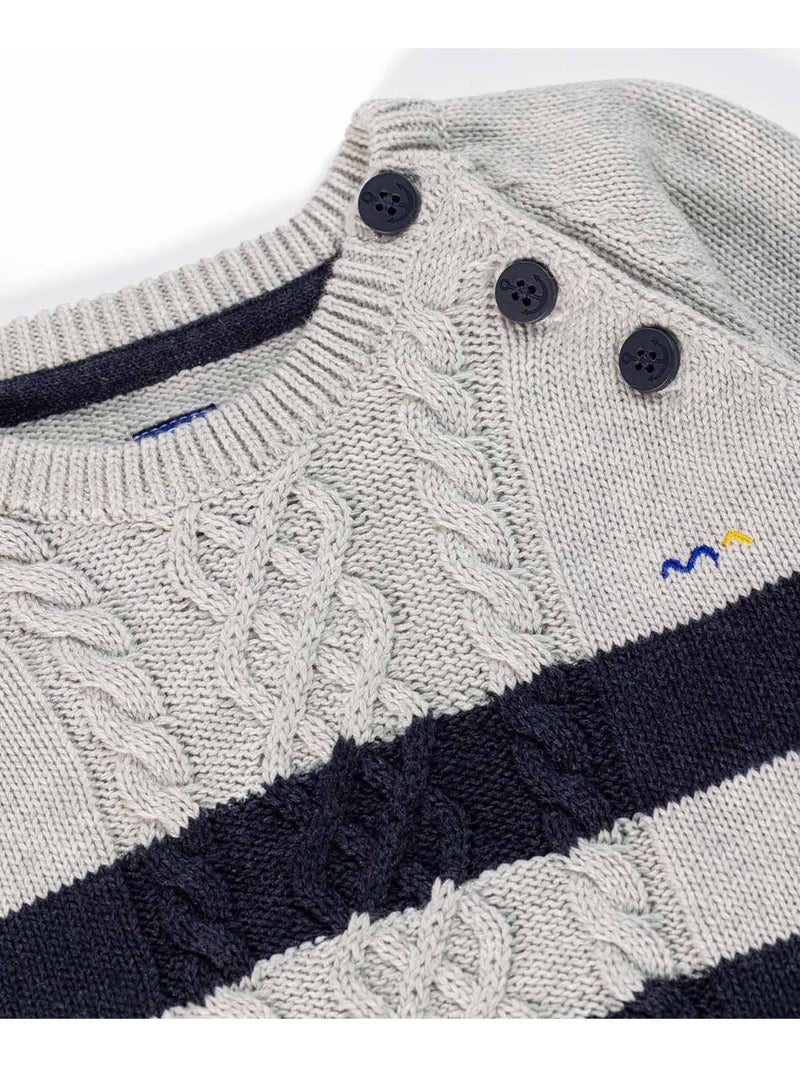Pull - Terre de Marins Gris Bleu - Kiabi