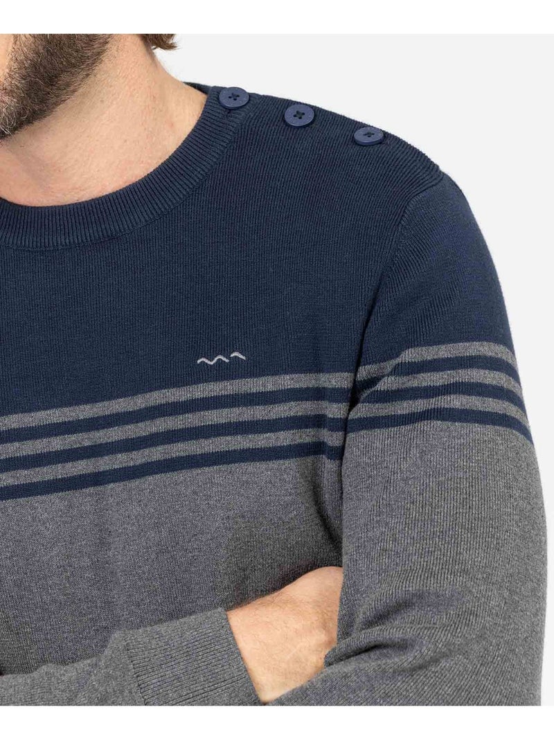 Pull - Terre de Marins Gris - Kiabi