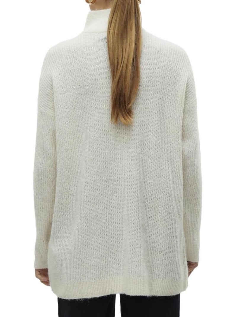 Pull 1/4 Zip Femme Vero Moda Blanc - Kiabi