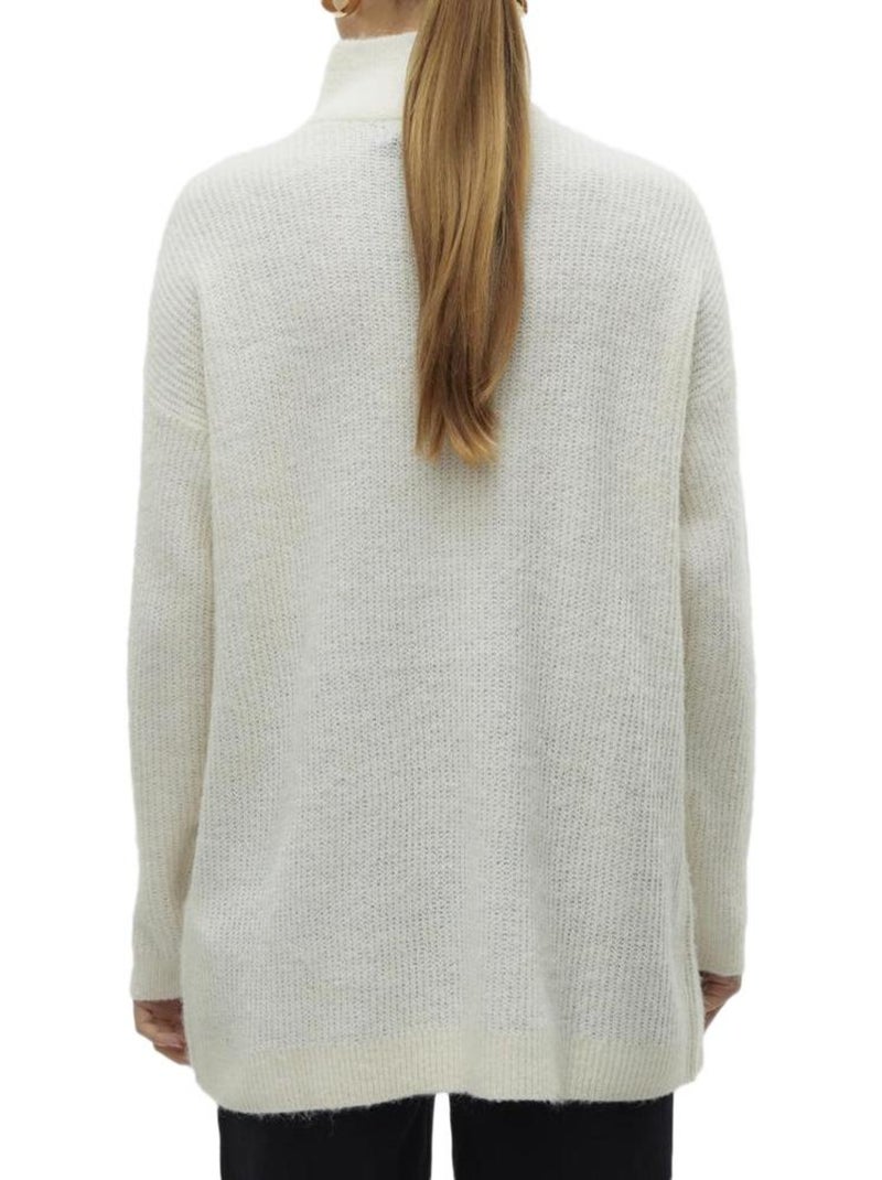 Pull 1/4 Zip Femme Vero Moda Blanc - Kiabi