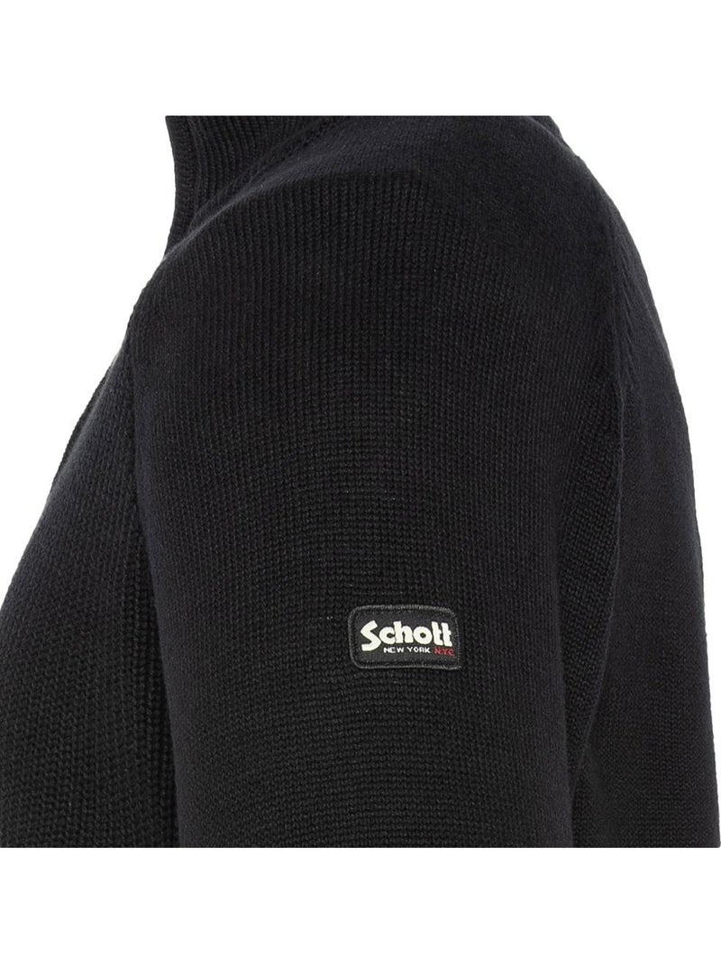 Pull 1/4 zip homme schott Noir - Kiabi