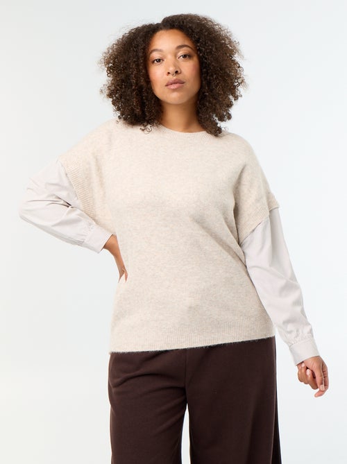 Pull 2-en-1 avec chemise - Kiabi