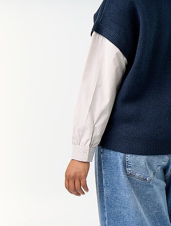Pull 2-en-1 avec chemise