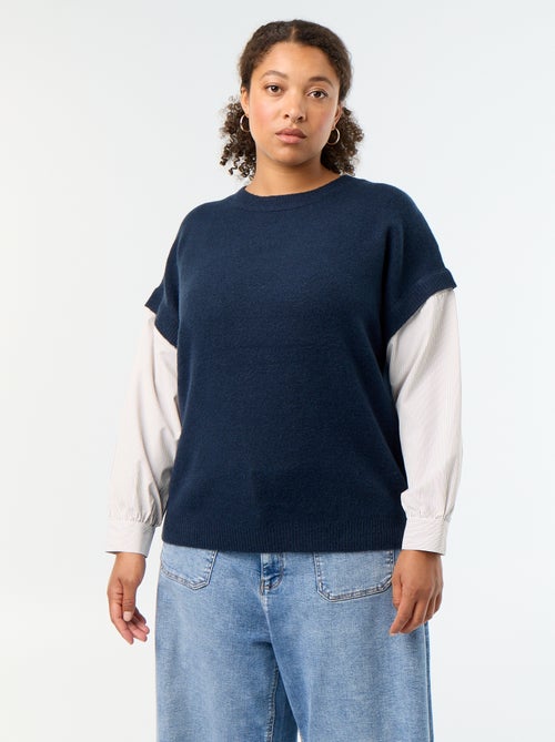 Pull 2-en-1 avec chemise - Kiabi