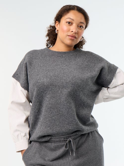 Pull 2-en-1 avec chemise - Kiabi