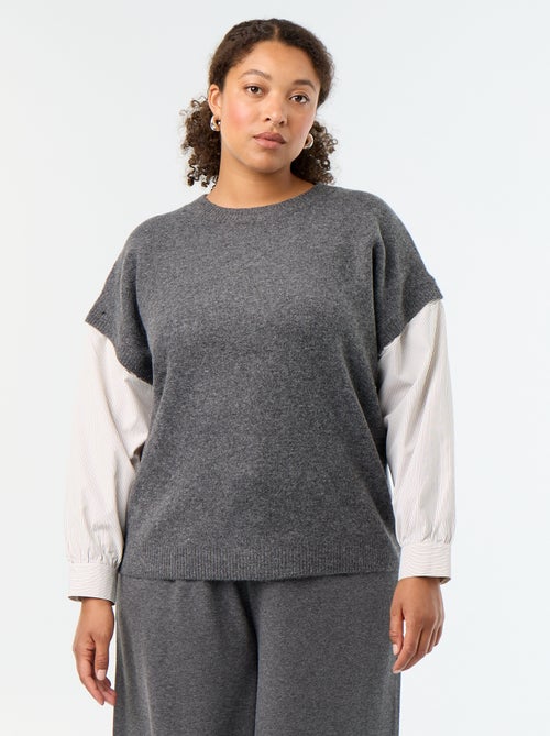 Pull 2-en-1 avec chemise - Kiabi