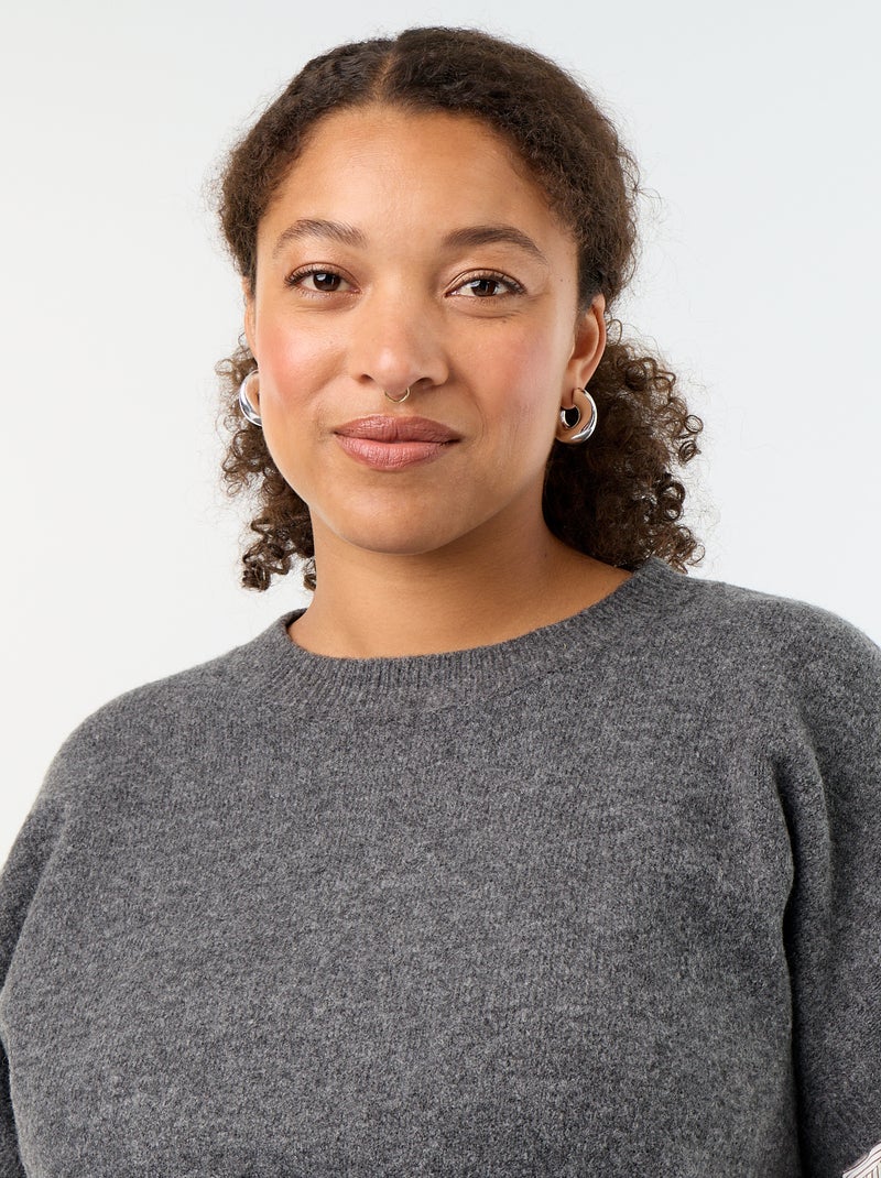 Pull 2-en-1 avec chemise Gris - Kiabi