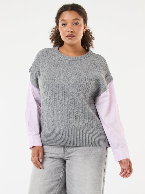 Pull 2-en-1 avec chemise - Kiabi Pull 2-en-1 avec chemise - Kiabi